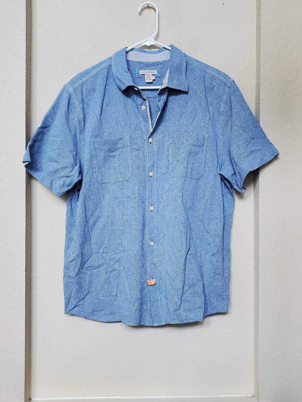 Carbon2Cobalt Cotton Button Front Shirt.  Size Large